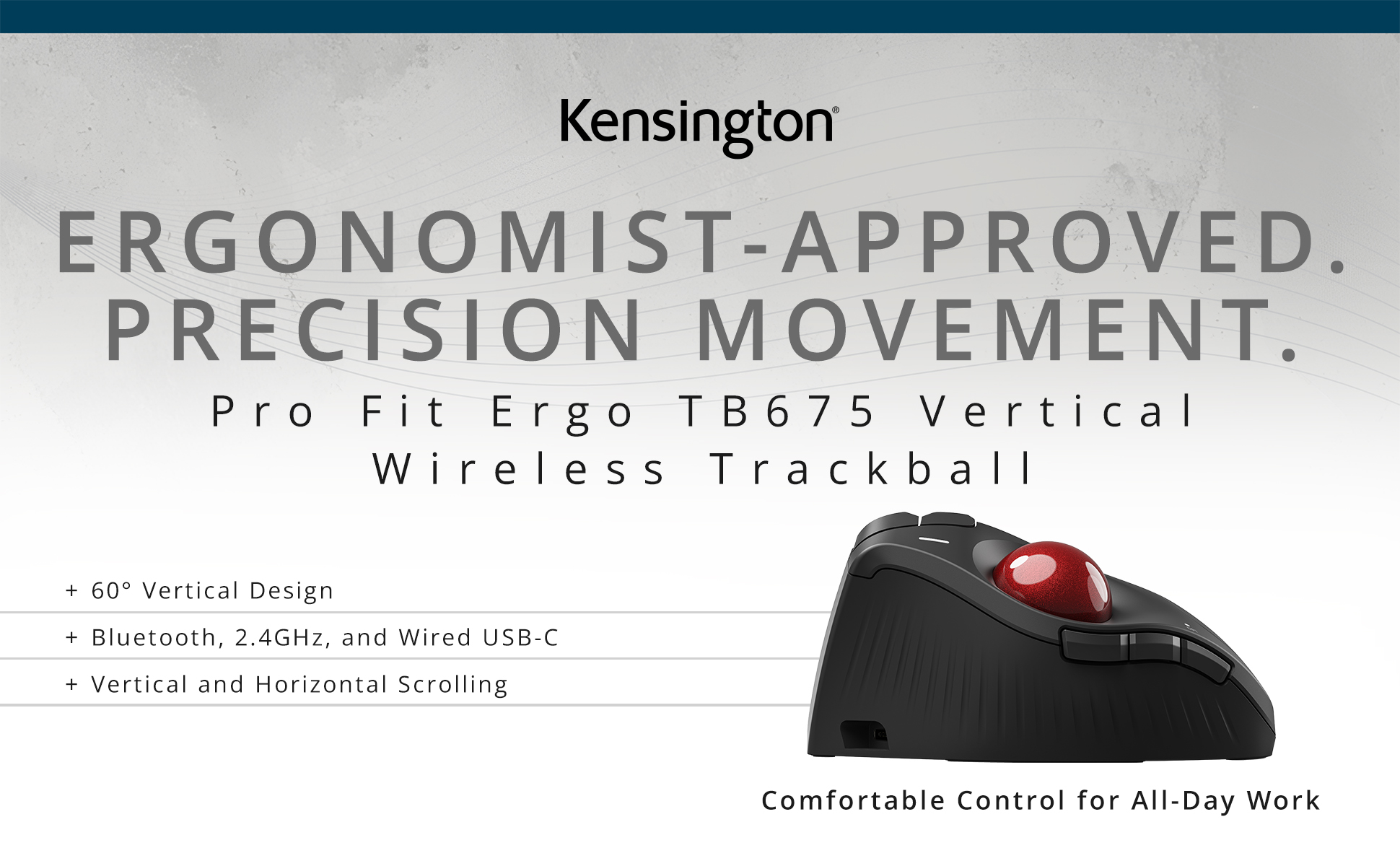 Amazon.com: Kensington TB675 Wireless Vertical Trackball Mouse