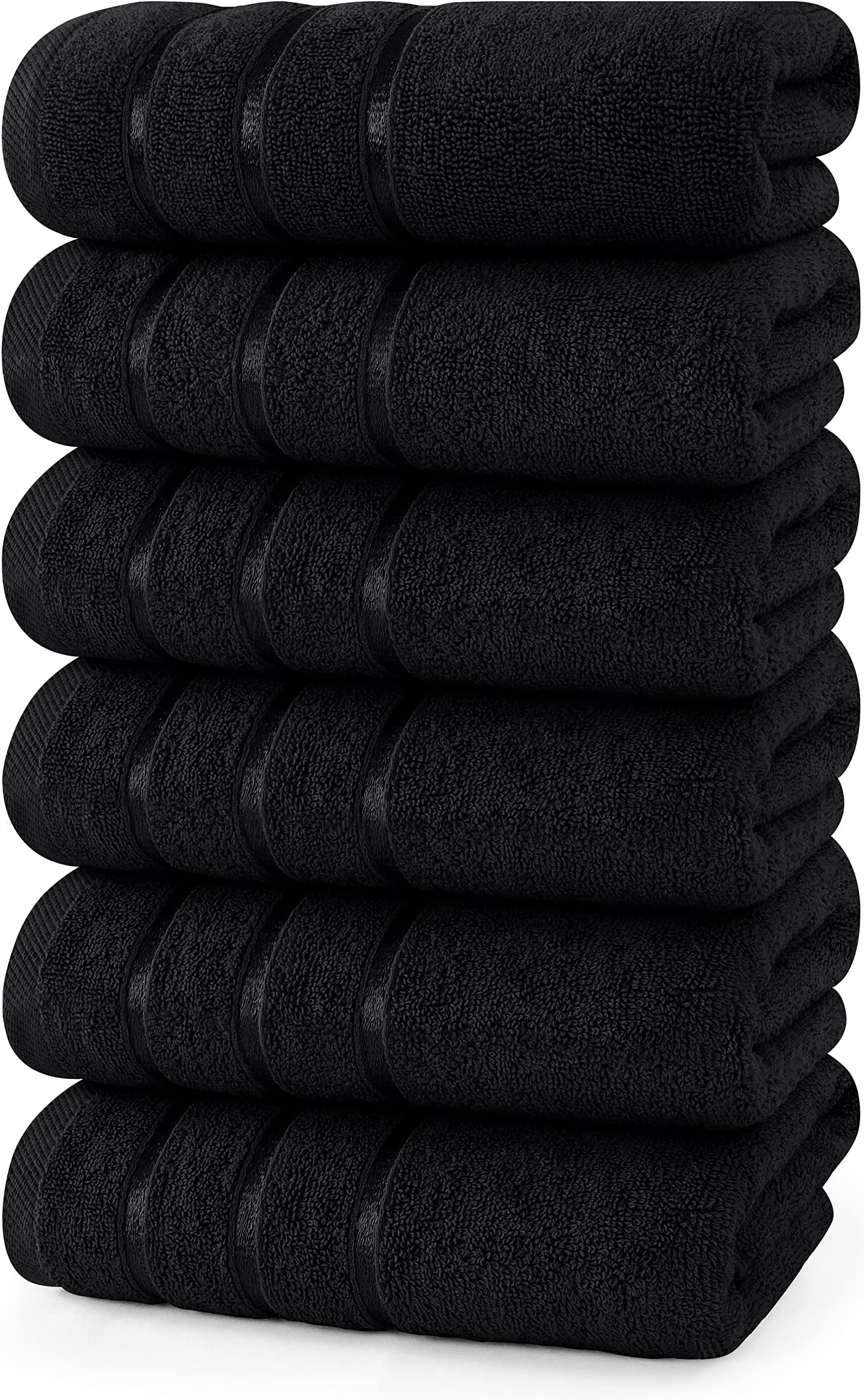 Pristine Linen Bath Towels Black 6 Pack 24x48 Bath Towels