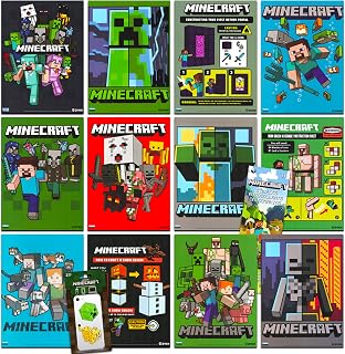 Minecraft Decorations Artwork Wall Art Ultimate Bundle ~ 12 Pc Minecraft Posters with Stickers and Decals for Walls Laptop Car (Minecraft Room Decor for Boys Girls Kids)
