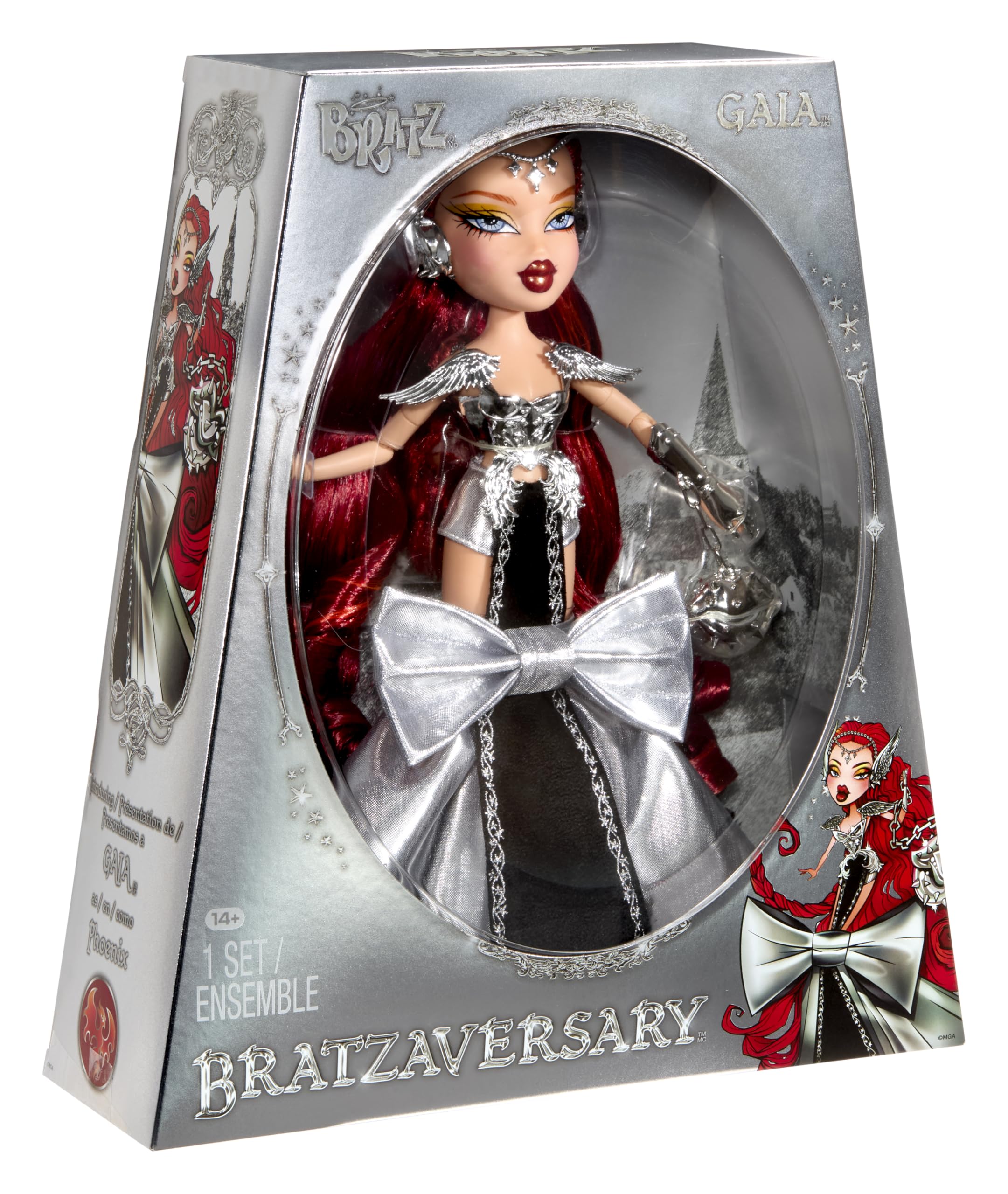 Bratz Bratzaversary Gaia lalka kolekcjonerska 25-lecia z ubrankiem akcesoriami opakowaniem ekspozycyjnym podstawką