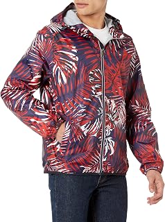 Tommy Hilfiger Men's Lightweight Active Water Resistant Hooded Rain Jacket