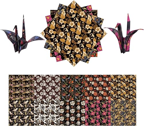 Kit de papel de origami de 50 hojas cuadradas de 6 pulgadas, color de doble cara, 10 colores vivos para manualidades a mano, papel origami,