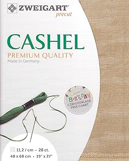 Precut Zweigart Cashel Vintage 28 Count Vintage Country Mocha 3281/3009. Needlework Canvas, Cross Stitch Fabric, Embroidery Canvas 100% Linen