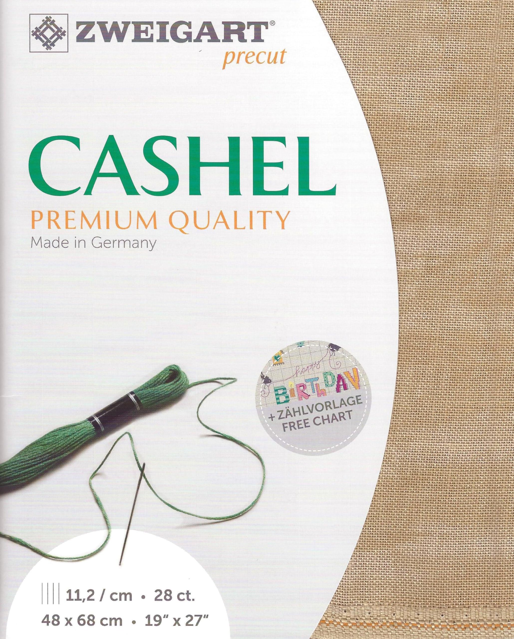 Precut Zweigart Cashel Vintage 28 Count Vintage Country Mocha 3281/3009. Needlework Canvas, Cross Stitch Fabric, Embroidery Canvas 100% Linen