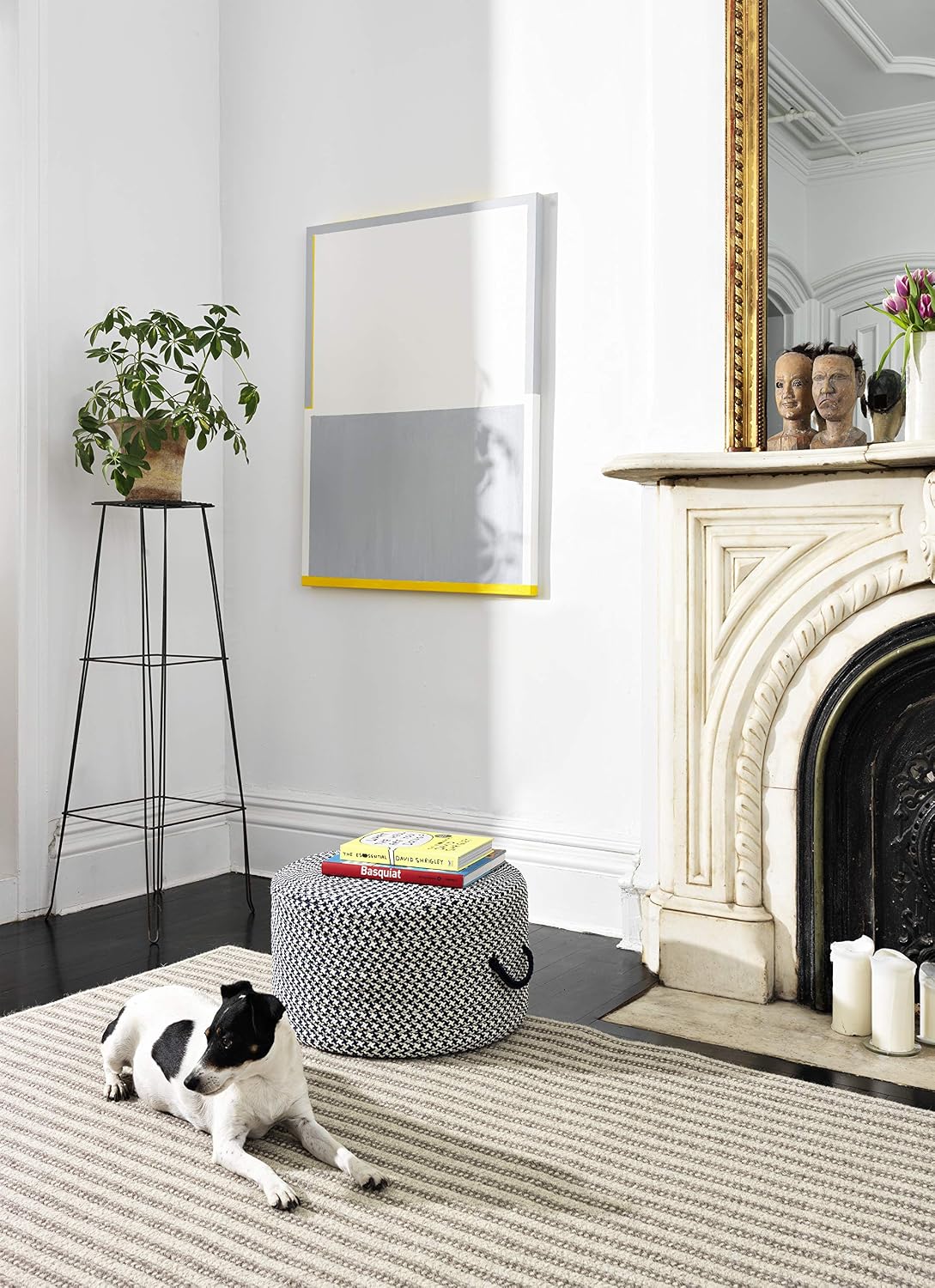 Colonial Mills Houndstooth Pouf UF59 Ottoman