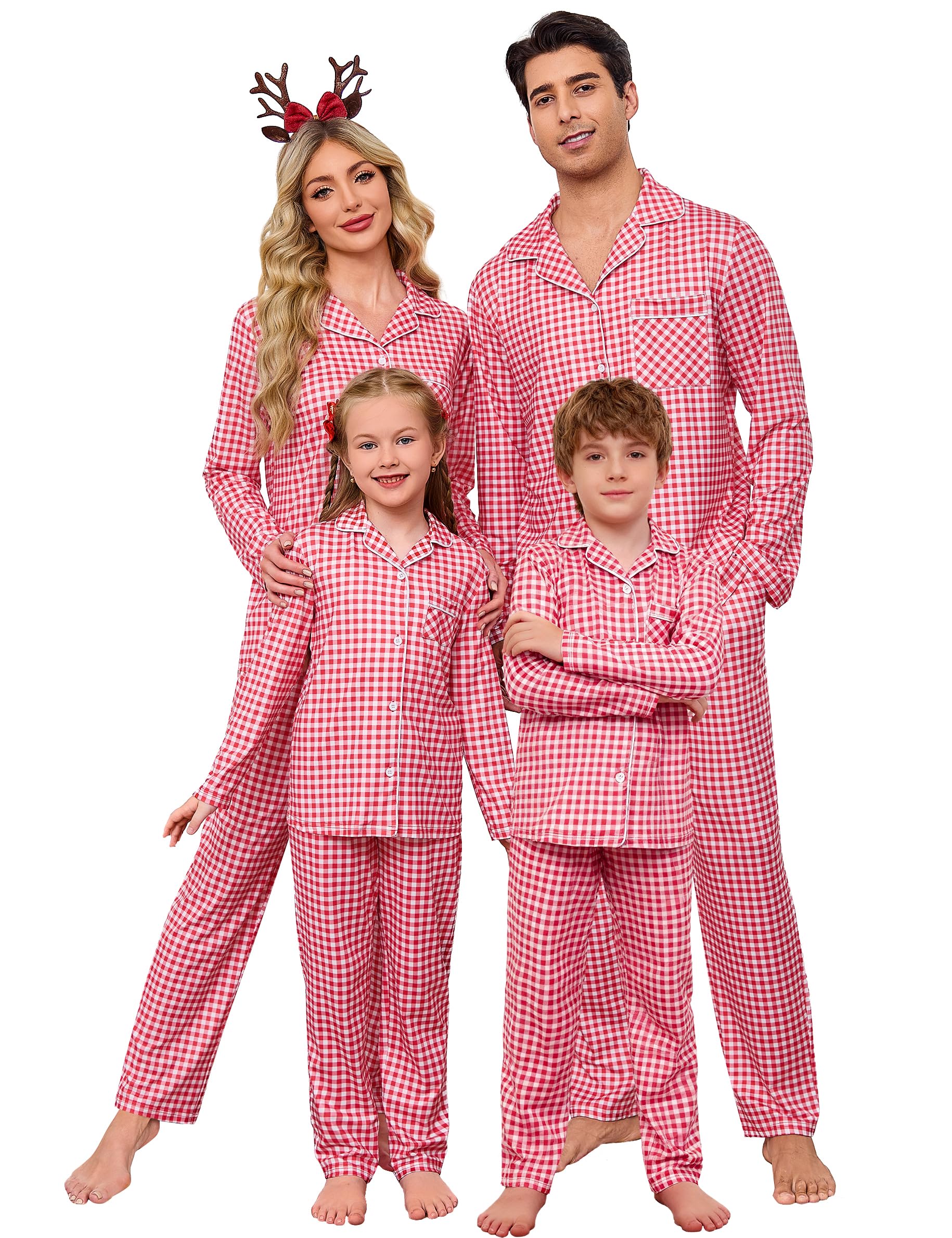 Christmas Family Matching Pajamas Set Long Sleeve Button Down Pjs Festival Party Sleepwear for Women Men-image-33