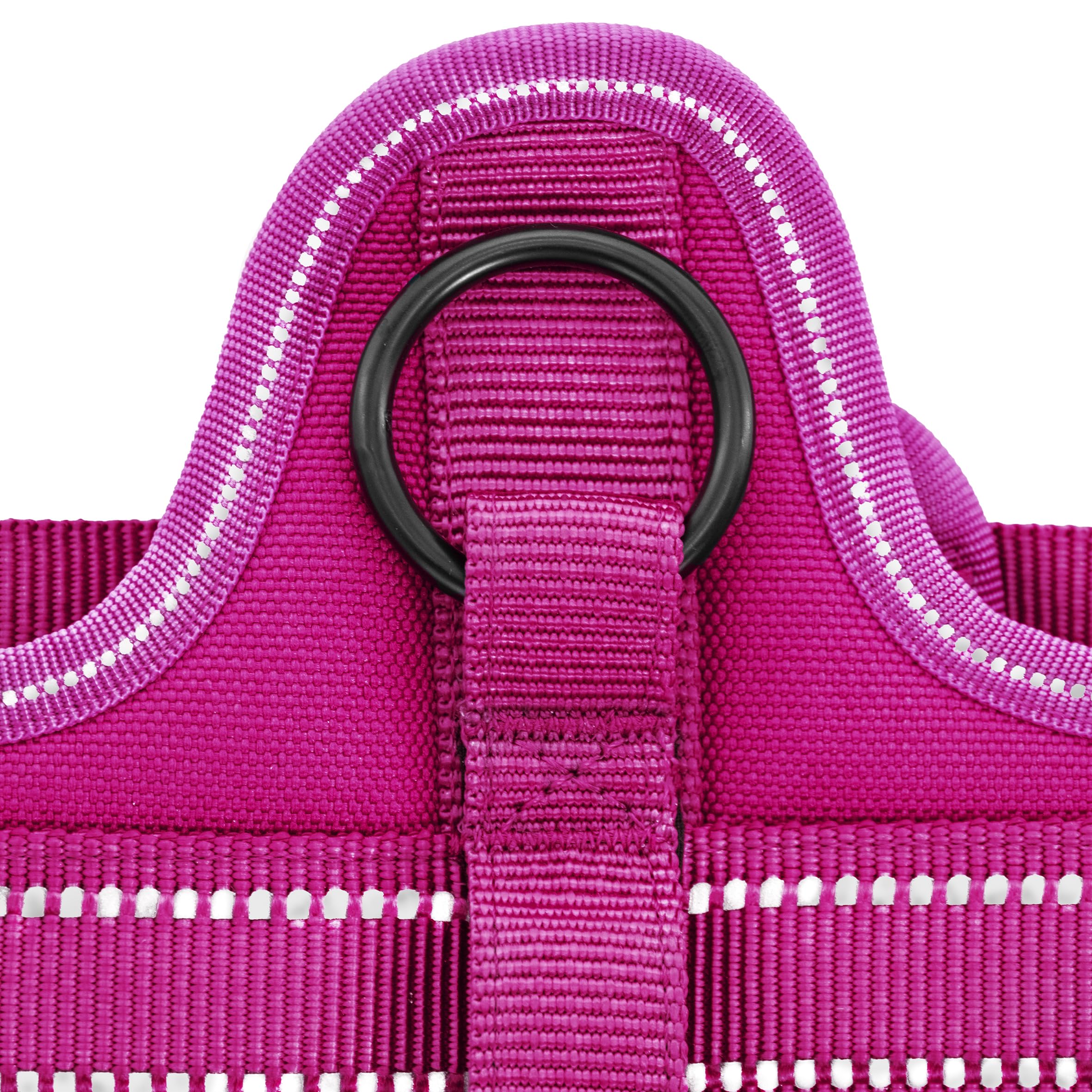 Record - Harnais pour chien Action Alpes - Couleur Fuchsia - Taille XL - Matière : Nylon Tressé avec Bandes Réfléchissantes 3M ScotchLite - Circonférence 90-125 cm