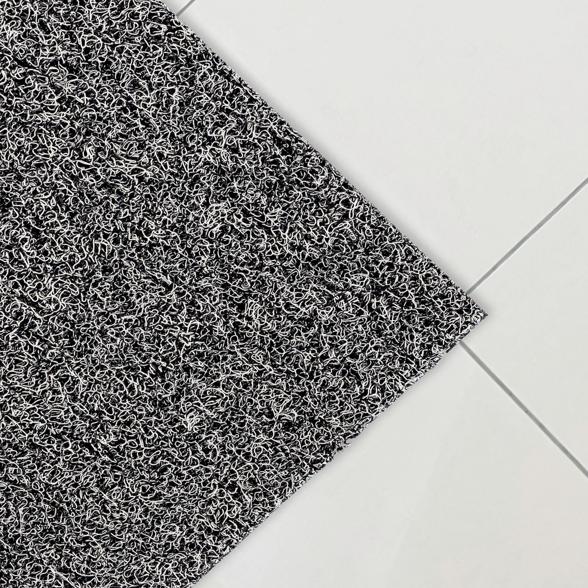 Ultralux XL strapazierfähige Schmutzfang-Fußmatte, rutschfeste Drainage-Eingangsmatte 120 x 90cm Vinyl-Spulenmatte, Schlamm & Staubbarriere, Außenbereich Abstreifer ohne Rücken & Rand, Schwarz & Weiß