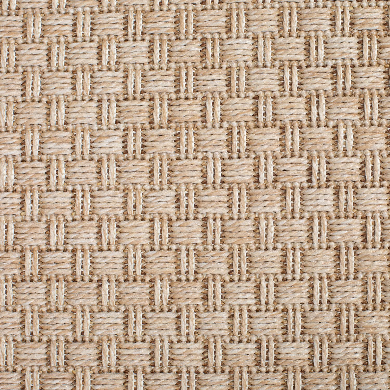 DomDeco In- & Outdoor Teppich UMAR mit unifarbenem Flachgewebe - wetterfest & robust für Garten/Terrasse/Balkon oder Innenräume, aus Kunstfaser, Beige in 160x230cm