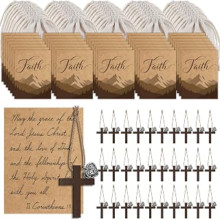 30 Pack Pocket Crosses in Bulk with Prayer Cards and Linen Bags,Christian Gifts Bulk Religious Gifts Church Events Baptism Favors Faith Sharing Gifts for Prayer Groups and Gatherings