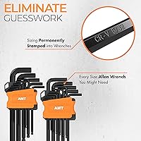 Vista 4 de Mutt Tools - Juego de llaves Allen plegables de 25 piezas y 26 llaves en L