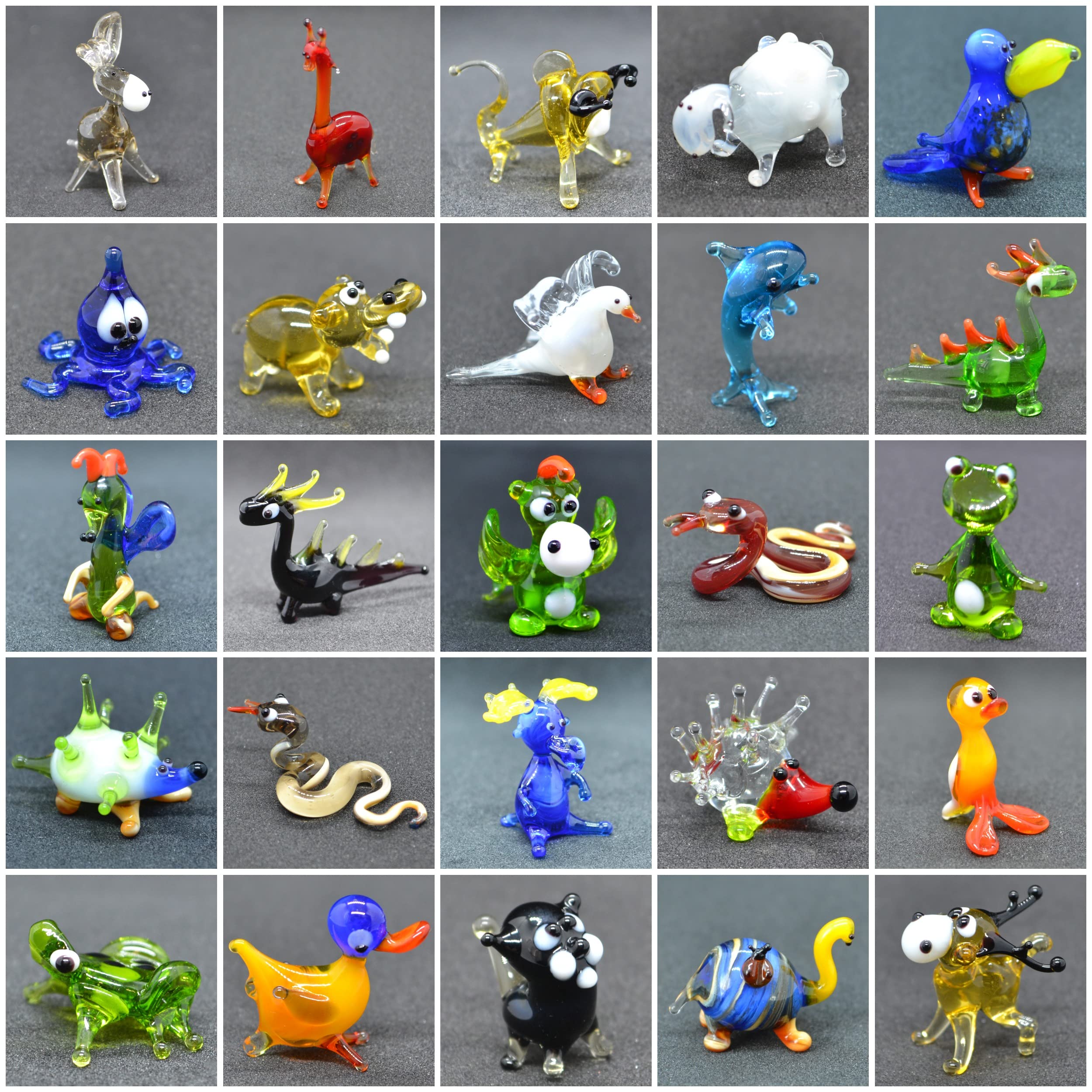 Amazon.com: Set of 50 Miniature Animal Figurines (1”) – Hand-Blown