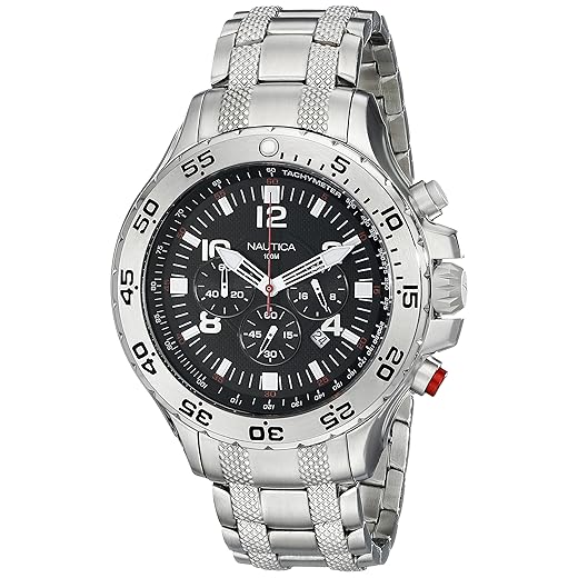 Nautica Relógio masculino de silicone e resina de quartzo