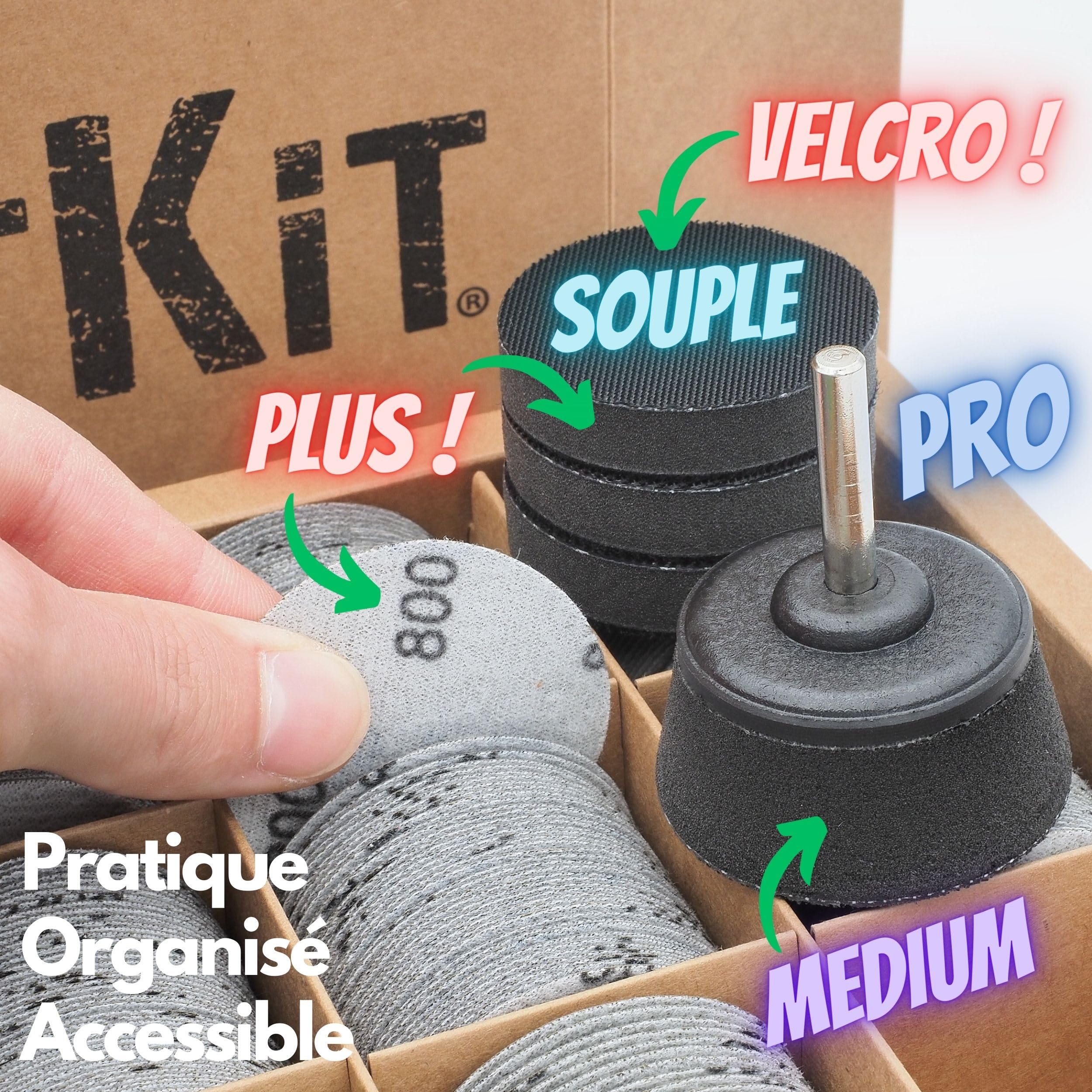 On Est - Kit de disco lijado, bandeja perforadora, 440 unidades, diámetro 50 mm, 1P 3S