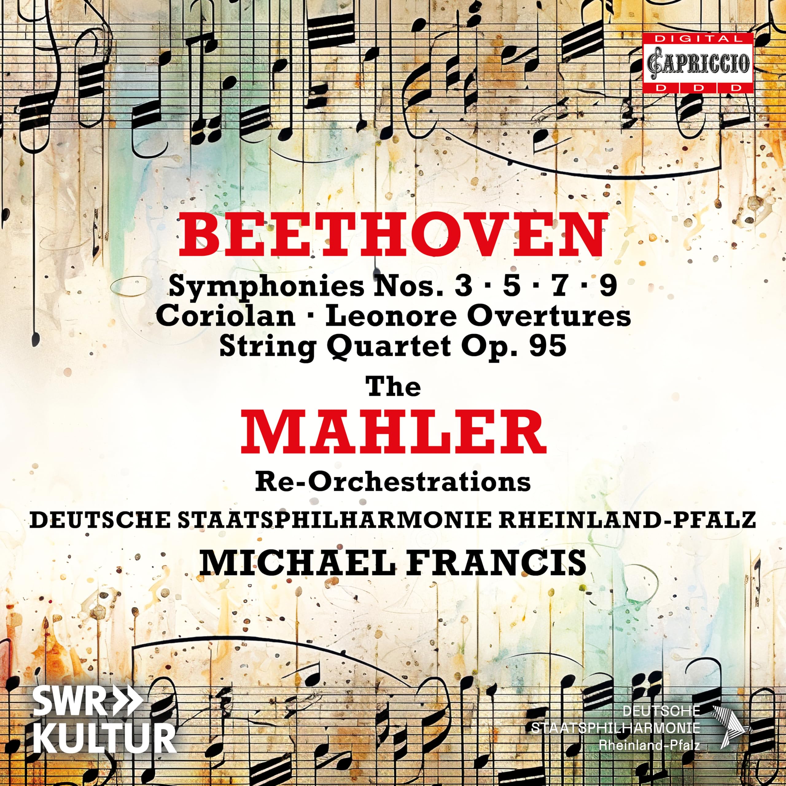 Ludwig van Beethoven: Symphonies Nos. 3, 5, 7 & 9; Coriolan; Leonore Overtures; String Quartet Op. 95 - The Mahler Re-Orchestrations