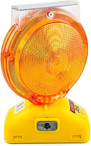 RK SAFETY BLIGHT-ST - Luces de advertencia LED ámbar recargables solares de barricada | Señal de tráfico intermitente visibilidad de 2 lados, tipo