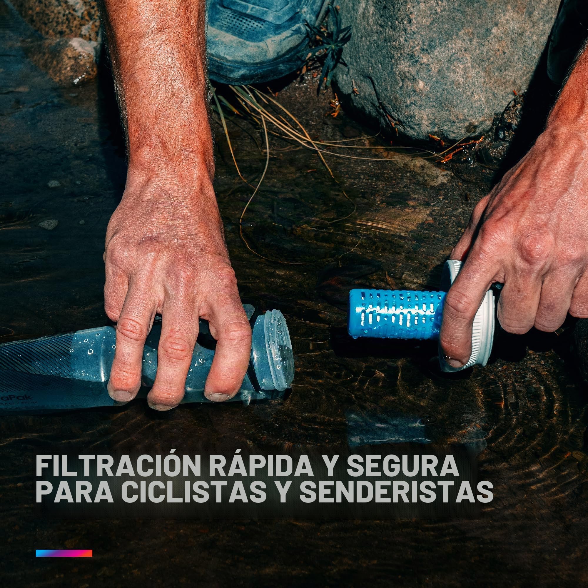 HydraPak Breakaway+ - Tapa de filtro - Accesorio de filtración de agua - Flujo rápido - Se adapta a botellas de bicicleta y deportes, perfecto para ciclismo, actividades al aire libre, viajes y
