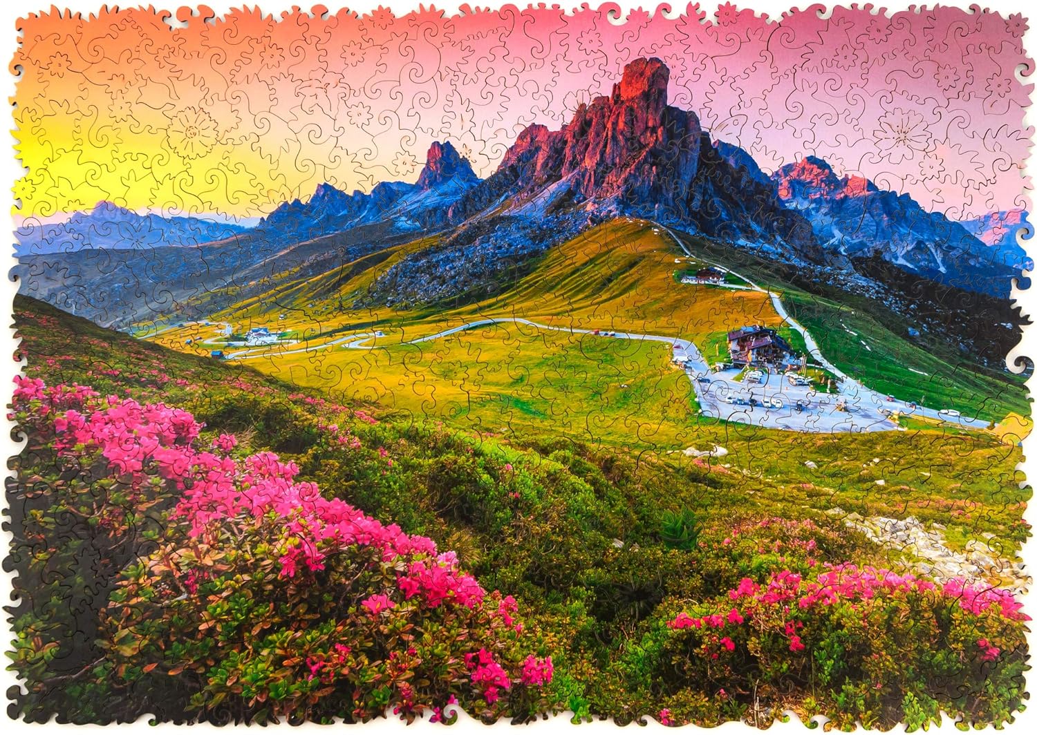 UNIDRAGON Original Wooden Jigsaw Puzzles Nature Mountain, 500 pcs