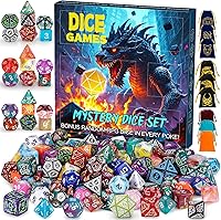 Vista 13 de CiaraQ Juego de dados poliédricos – Dados de juego de rol DND para juegos de mesa RPG de Dungeons and Dragons, multicolor, 42 piezas