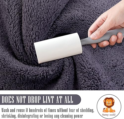 Miniatura 4 de Sunny zzzZZ - Paquete de 24 paños de cocina (gris, 10x10 pulgadas), no desprende pelusa, sin olor, reutilizables, paños de limpieza de forro polar