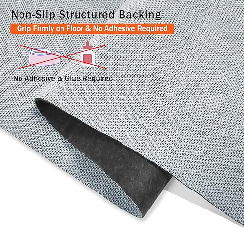 Miniatura 3 de Tapete para silla de oficina para suelos duros, antideslizante, resistente para debajo del escritorio, para suelos de madera, 51 x 63 pulgadas,