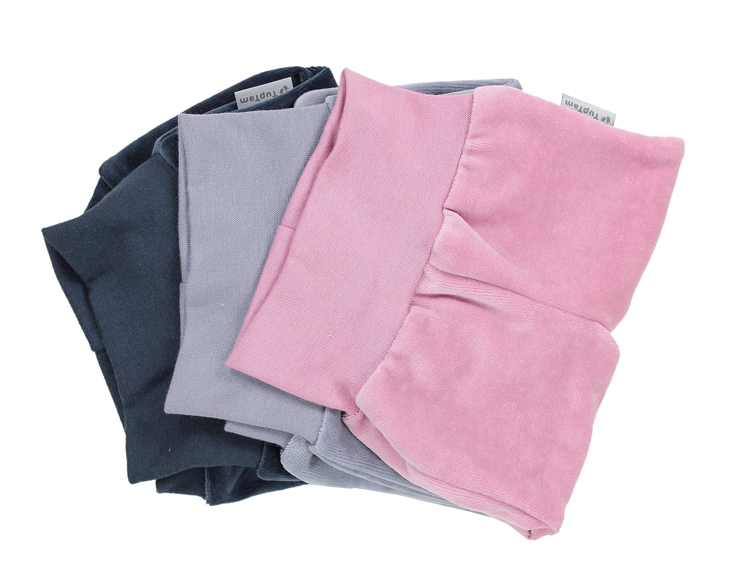 TupTam Pantalon avec Pied Bébés Filles en Velours, Lot de 3