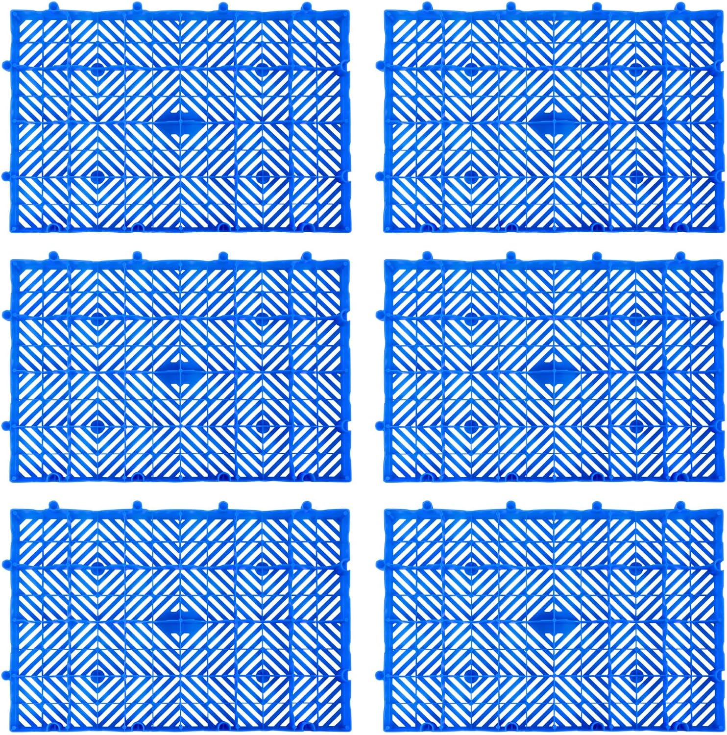 6 Pcs Moisture-Proof Floor Pallet,Waterproof Grid Ventilation Garage Floor Pallets,Breathable Grid Ventilation Storage Pad for Pet Mats,Basements,Balcony and Supermarket (23.62"X15.75"X1.97")