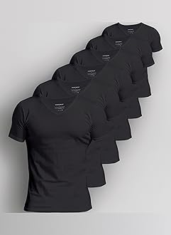 – Men's 4 or 6-Pack Undershirts 100% Cotton Comfy V-Neck T-Shirts