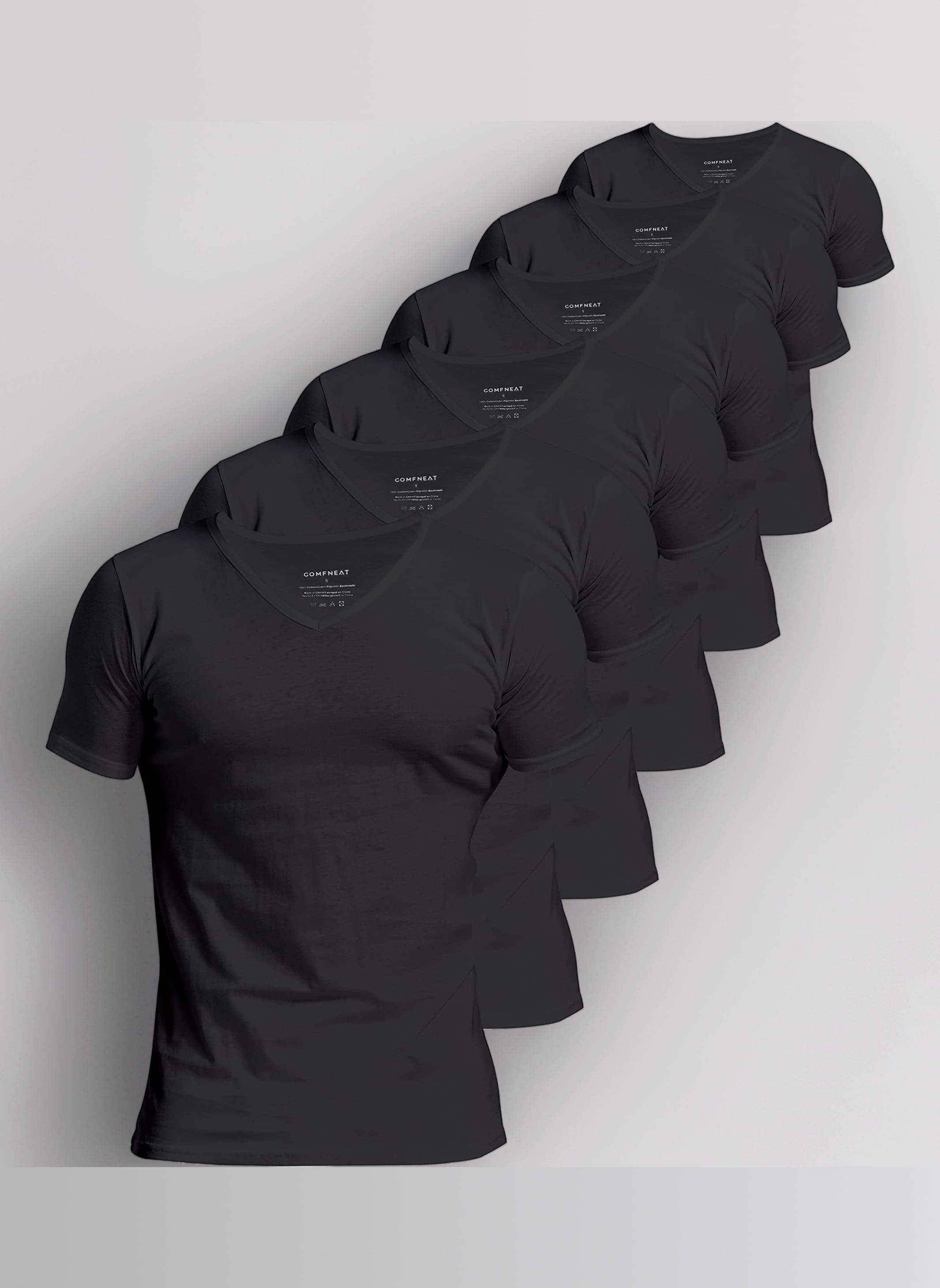 Men's 4 or 6-Pack Undershirts 100% Cotton Comfy V-Neck T-Shirts