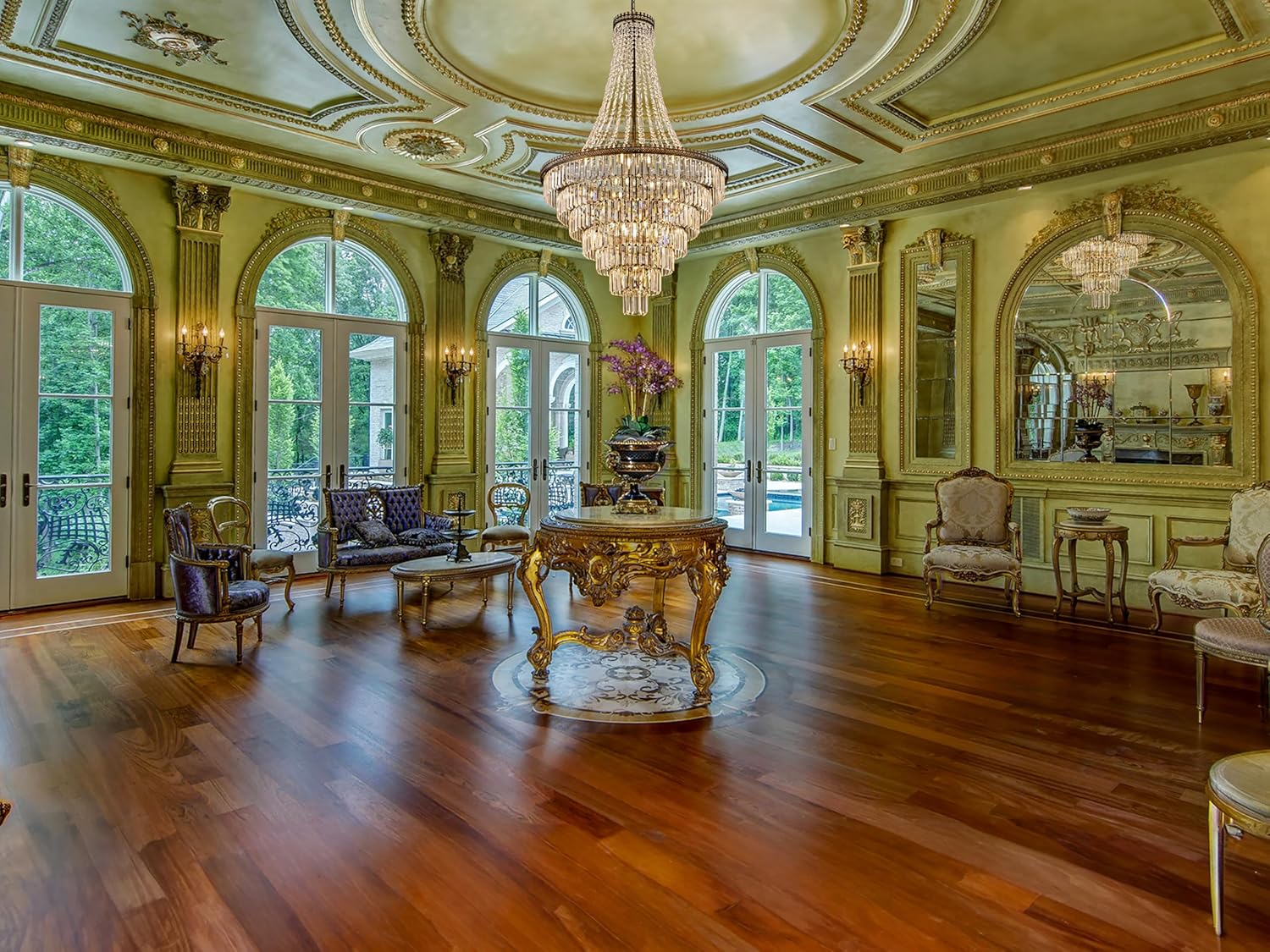 TOCHIC French Empire Crystal Chandelier Modern Farmhouse Chandelier Ceiling Light for Foyer Entryway High Ceiling, Vintage Antique Bronze Chandelier Light Fixture for Dining Living Room 34" W x 58" H