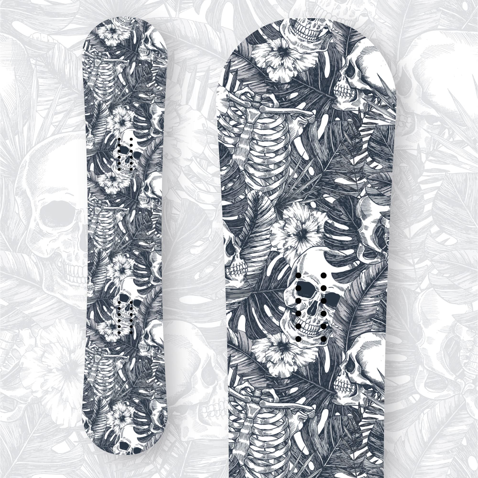 Generico Adesivo Tavola Snowboard Tropical Skull Personalizzata Wrapping Stickers Decal Rivestimento Snow LOLLOMOTO