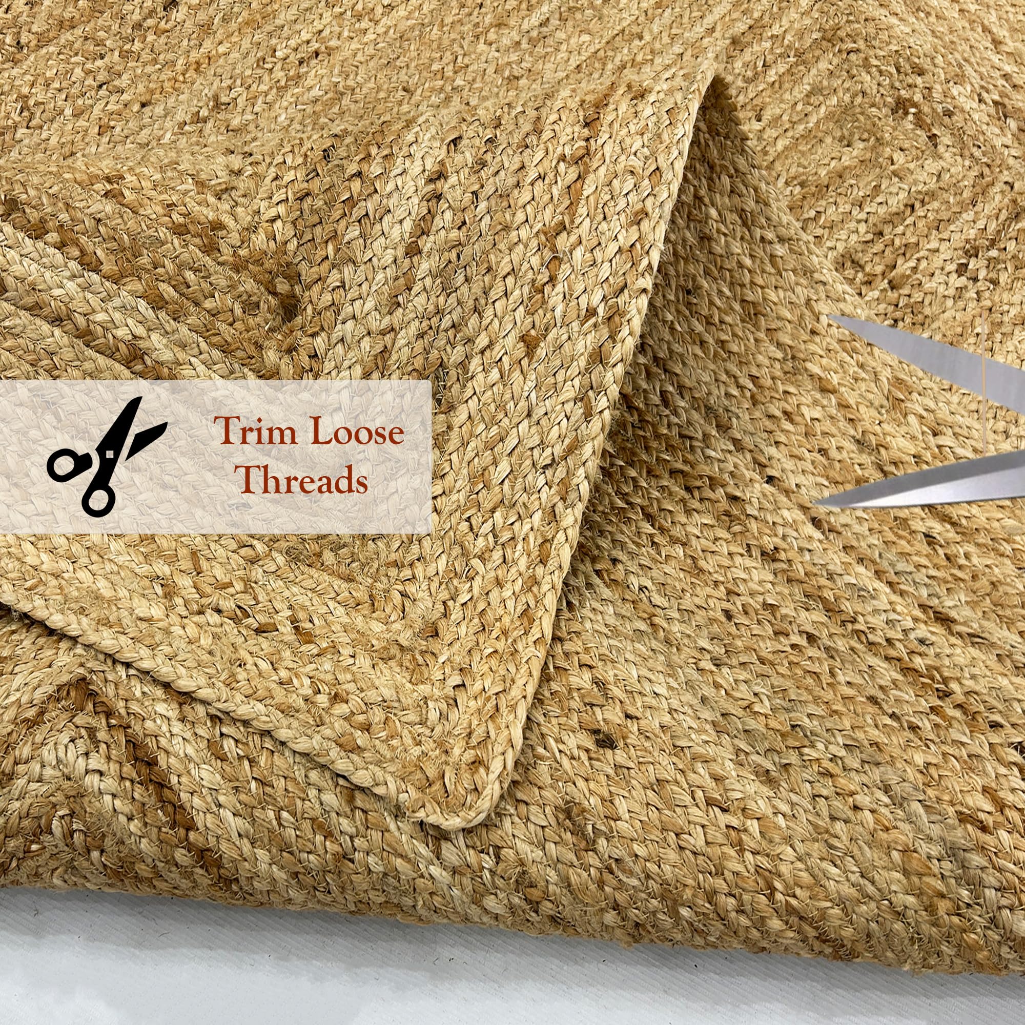 Natural Fiber Collection Teppich, handgefertigt, Jute-Läufer, dick, 0,7 cm, handgefertigt, natürliches einfarbiges Muster, Teppiche für Eingangsbereich, Flur, Küche, Nachttisch, Innen- und