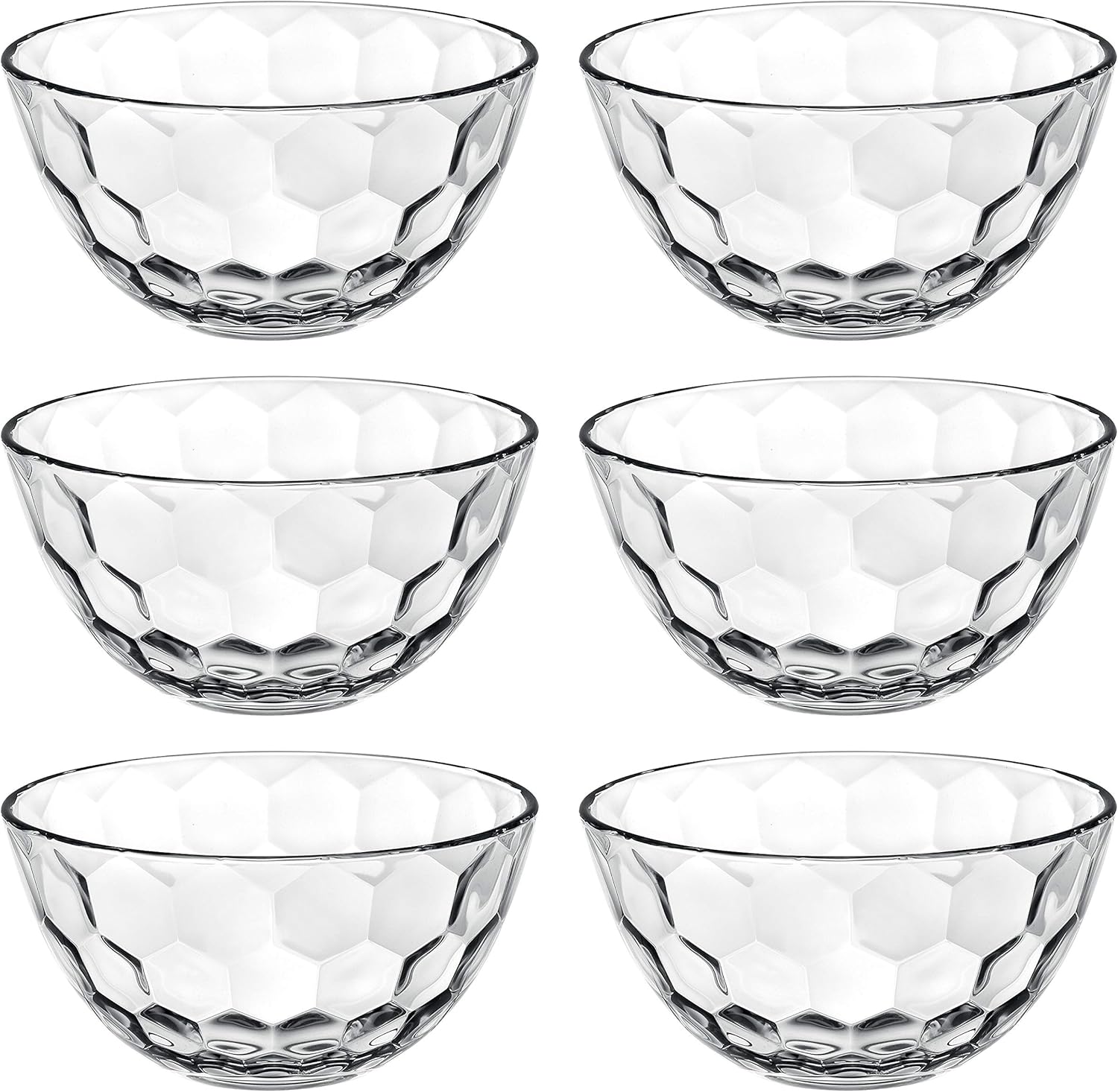 Barski - European Glass - Small Fruit/Nut/Dessert Bowl - 5.3" Diameter - Set of 6 - Made in Europe
