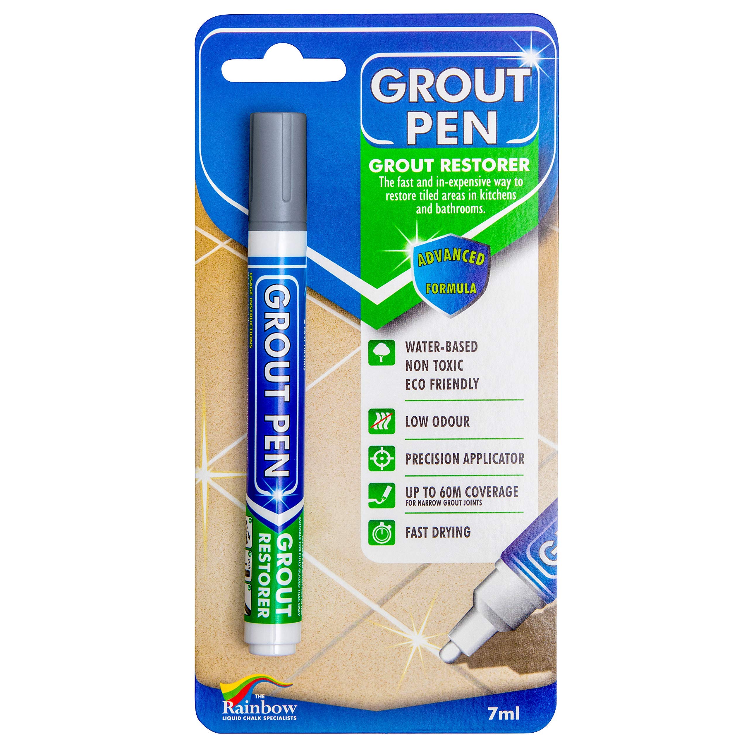 Grout Pen Designed for Restoring Tile Grout in bathrooms & Kitchens