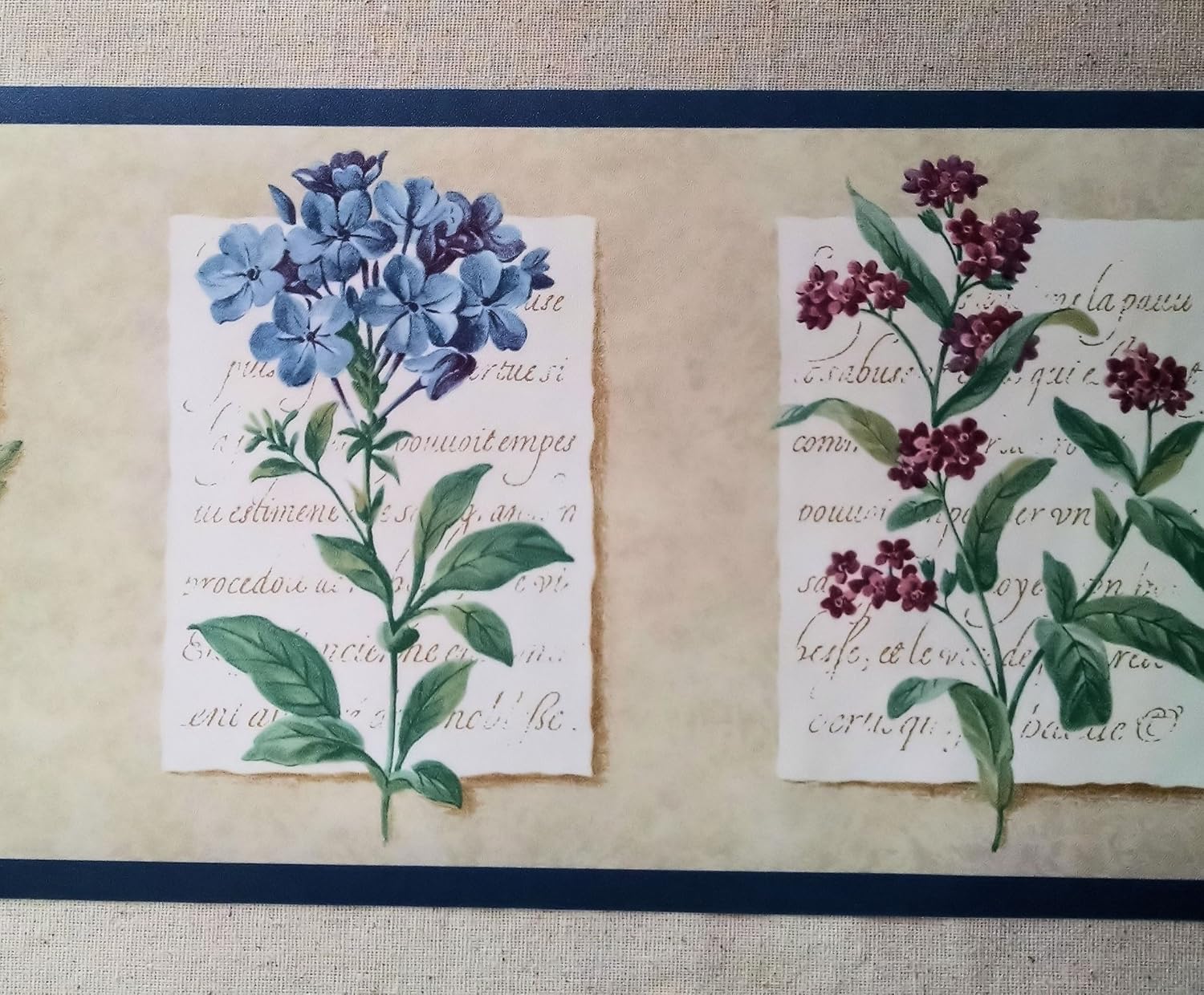 Flowers Wallpaper Border - Dark Blue - KT003102B