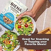 Vista 7 de Biena Aperitivos de garbanzo - Garbanzos tostados crujientes - Aperitivos de proteína vegana alta en fibra para adultos y niños - Paquete de 4