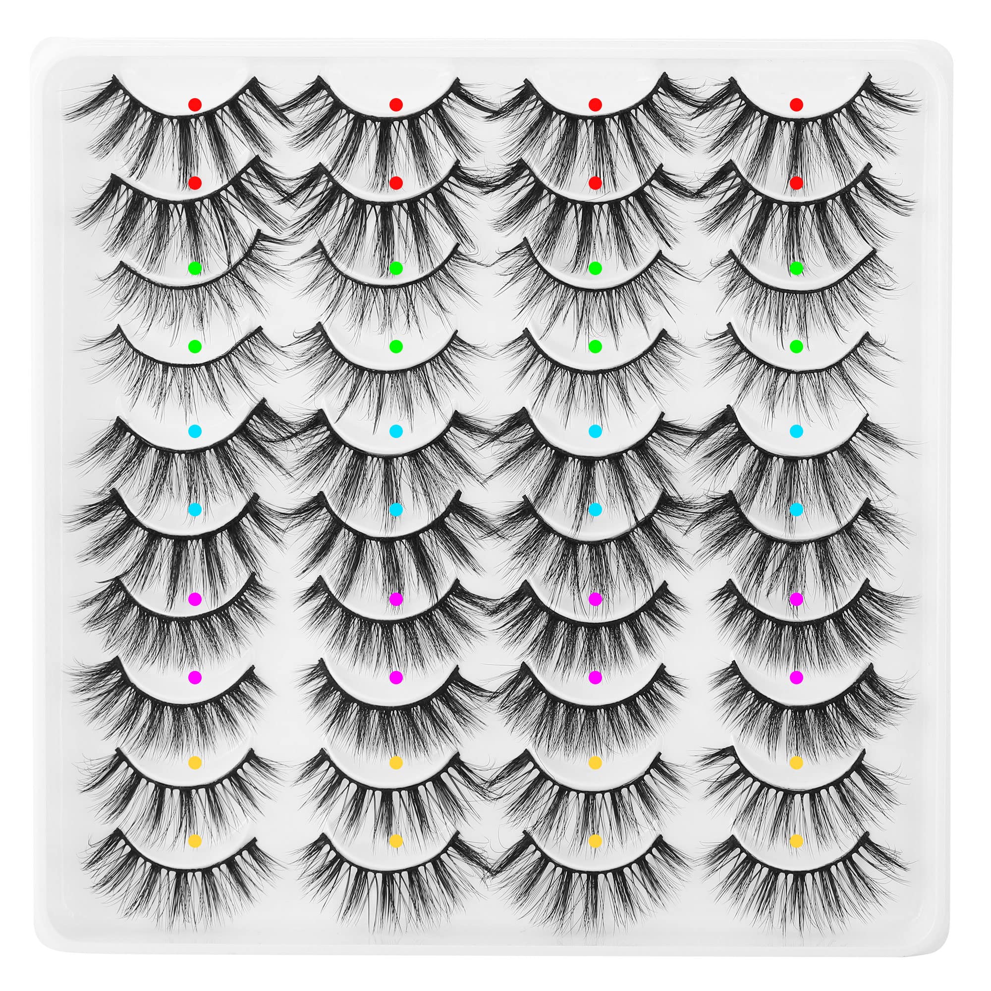 20 Pairs Fluffy False Eyelashes Natural Faux Wispy Mink lashes Wholesale 3D Lashes Pack