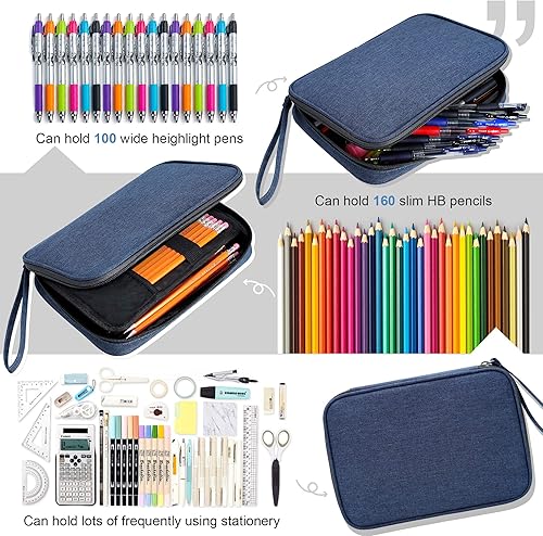 Miniatura 23 de Zannaki - cartuchera de gran capacidad para marcadores, lápices, lapiceras, papeles y sobres de carta, portador para billetera, diario, secundaria