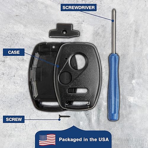 Miniatura 5 de KeylessOption Funda de repuesto para llavero para Honda 2002 2003 2004 2005 2006 2007 2008 2009 2010 2011 2012 2013 2014 2015 2016 2017 Honda Remote