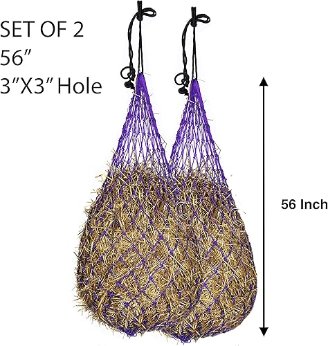 Vista 16 de Majestic Ally Red para heno, juego de 2, longitud: 54 pulgadas, agujeros de 3 x 3 pulgadas para caballos