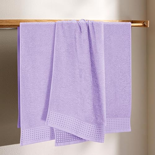 Vista 249 de GLAMBURG Juego de 6 toallas de 100% algodón ultra suave, contiene 2 toallas de baño de 28 x 55 pulgadas, 2 toallas de mano de 16 x 24 pulgadas y 2