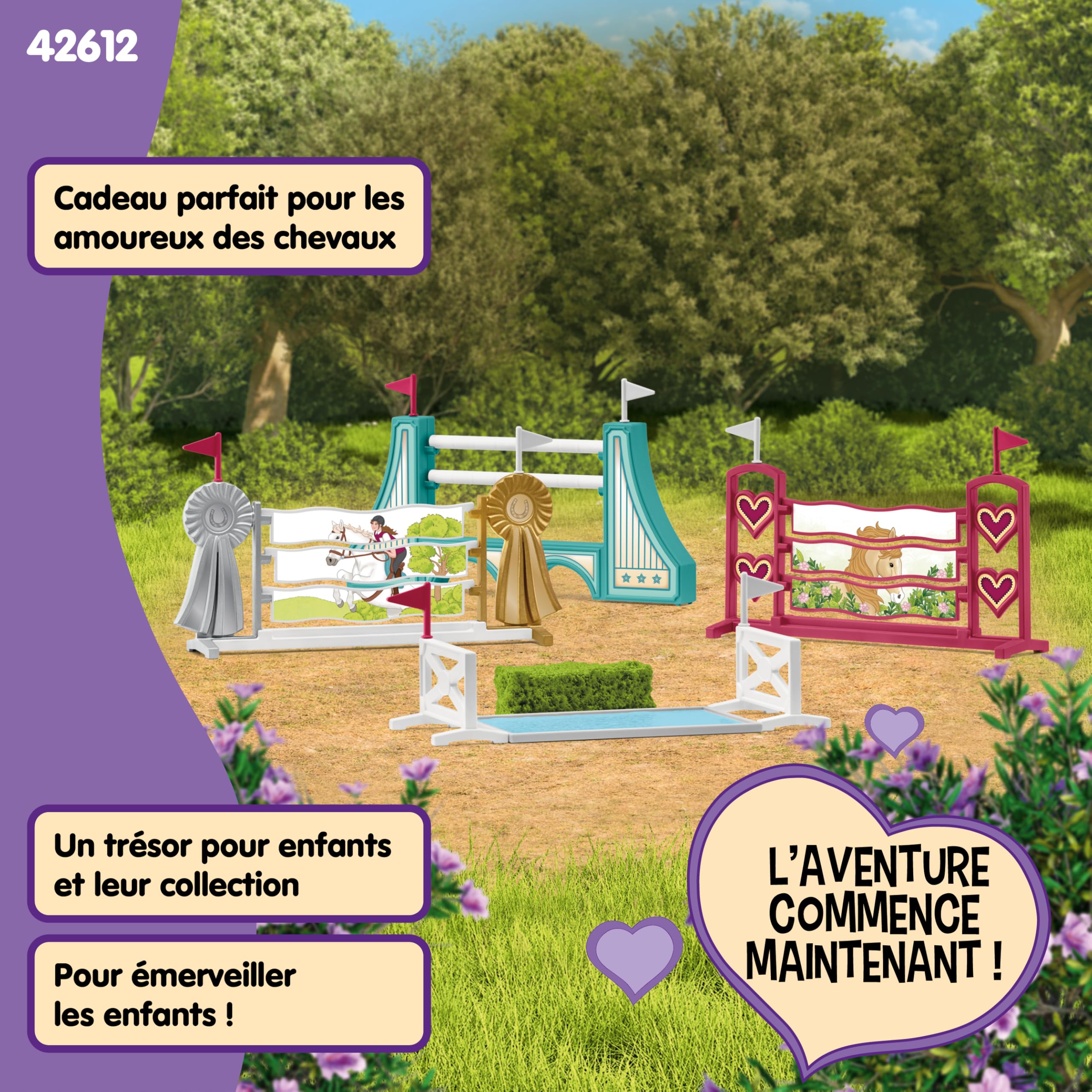 Schleich Horse Club | Obstacles d’équitation 42612 | Accessoires modulaires | pour entraînement ou compétition | Cadeau pour Filles et garçons | Jouet Chevaux dès 5 Ans | Set de 30 pièces