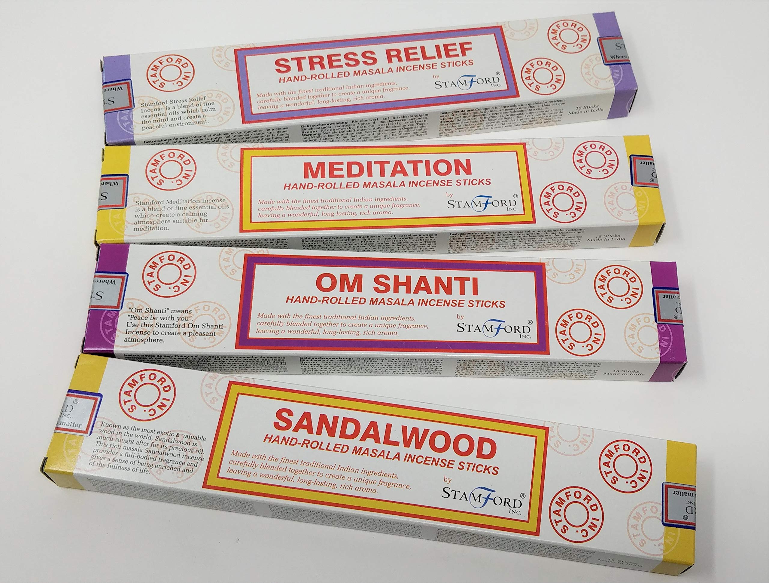 Stamford Masala Incense Sticks- Meditation, Stress Relief, On Shanti, Sandalwood with JRose Magnetic Bookmark by Sterling Effectz(B18)