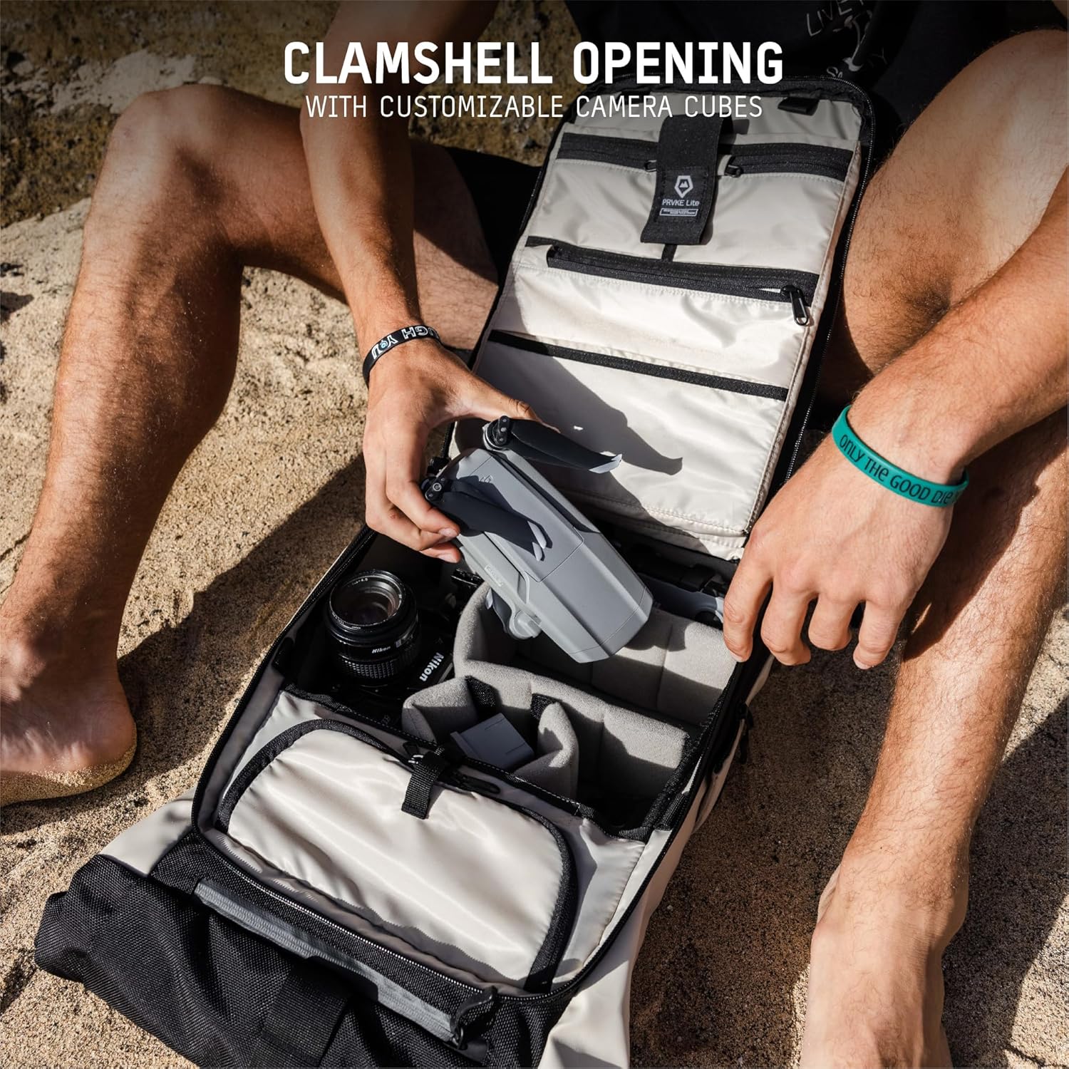 WANDRD PRVKE Lite: Weather-Resistant Travel & Camera Backpack with Laptop Sleeve, Quick Side Access, Clamshell Opening – Ideal Photography & Travel Bag (Yuma Tan) - Image 6