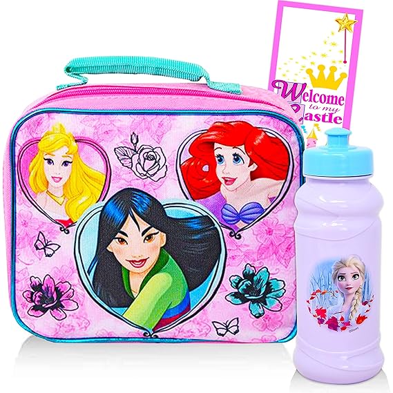 Disney Princess Lunch Box for Girls Kids Bundle Premium Insulated