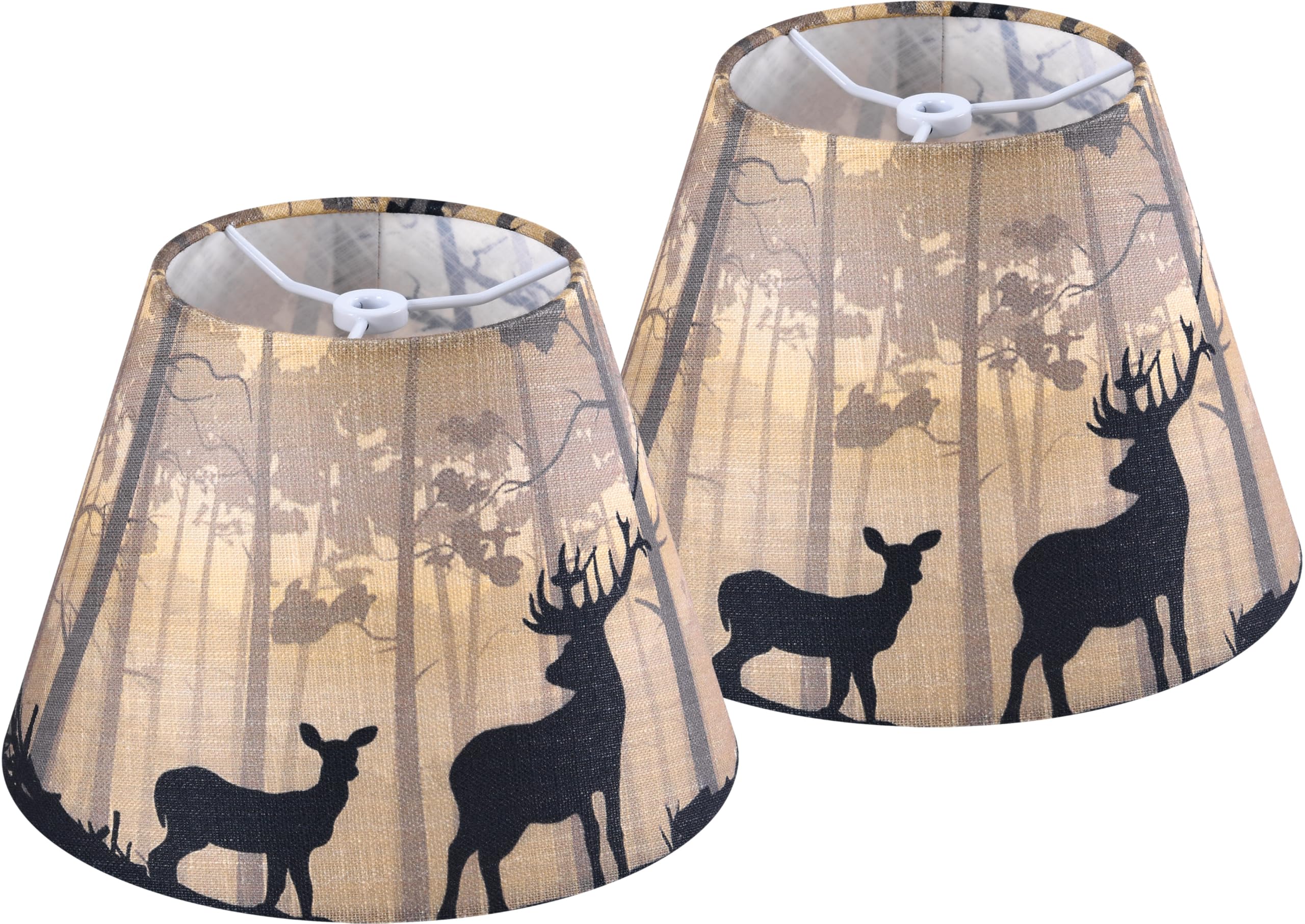 GO&SO Multi-Yellow Deer Lamp Shades Set of 2