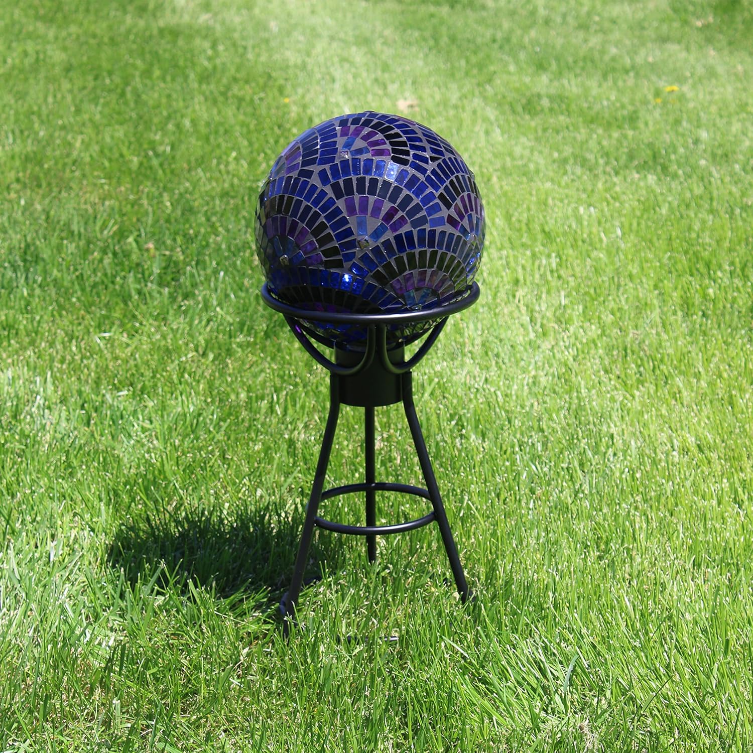 Echo Valley 9118 Portofino Bowl Design, Black 17.25 x 9.25 Inches Wrought Iron Decorative Indoor/Outdoor Gazing Globe Stand