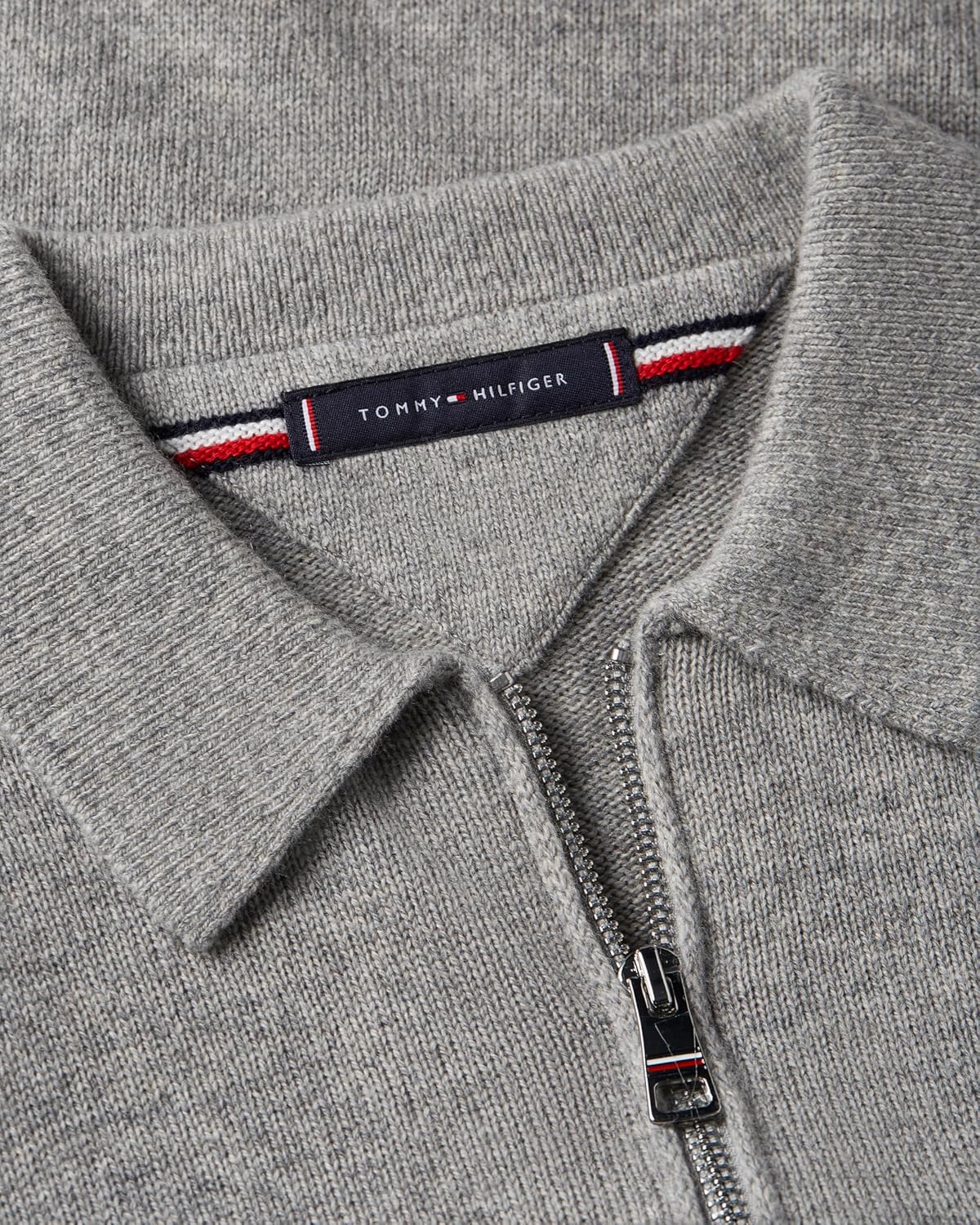 Tommy Hilfiger Men's Lambswool Quarter Zip Sweater Polo With Pocket