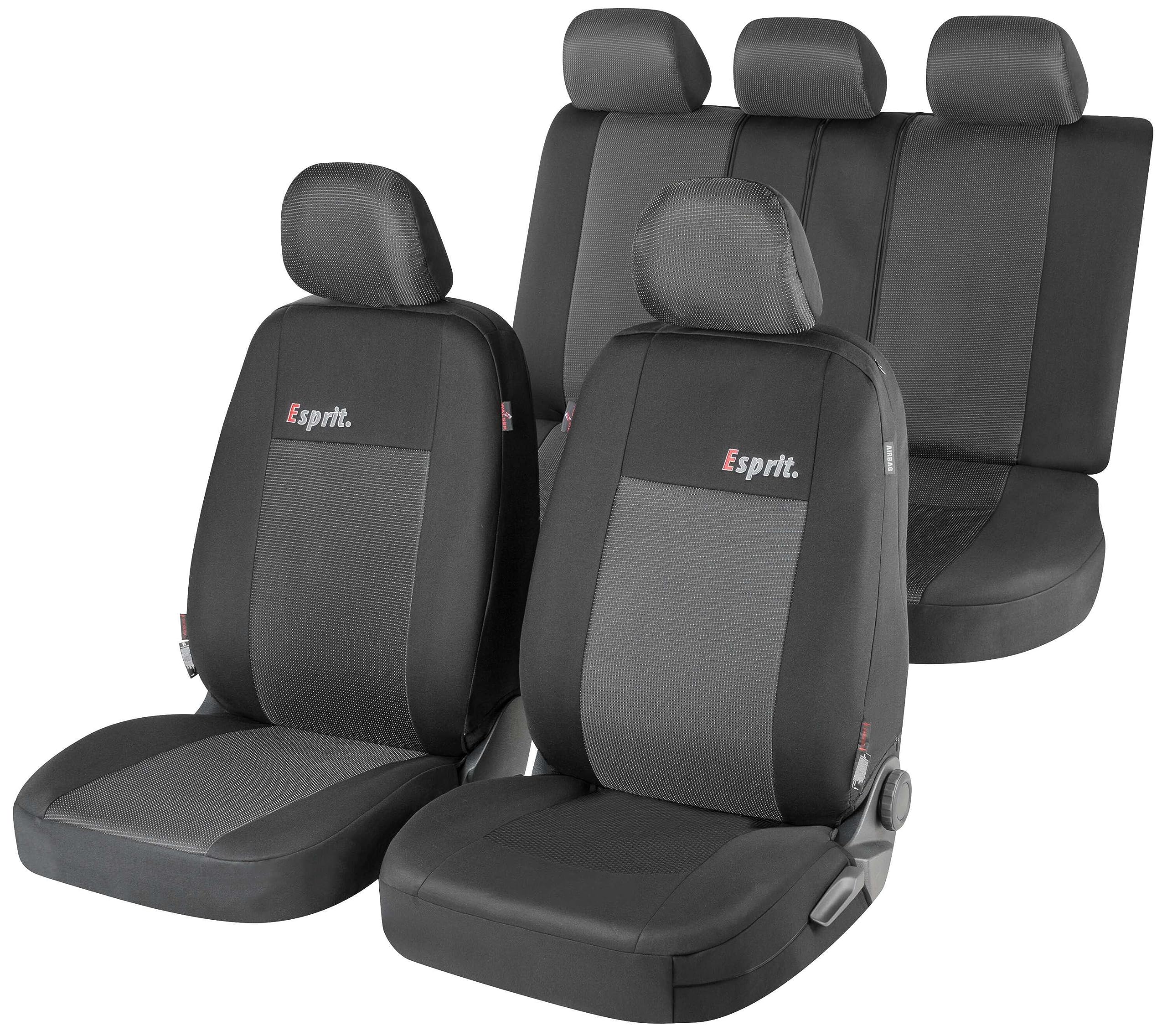 Walser Auto-Sitzbezug Komplettset Esprit mit Reißverschluss, Zipp-IT Premium Auto-Schonbezüge für Normalsitze, 2 Vordersitzbezüge, 1 Rücksitzbezug