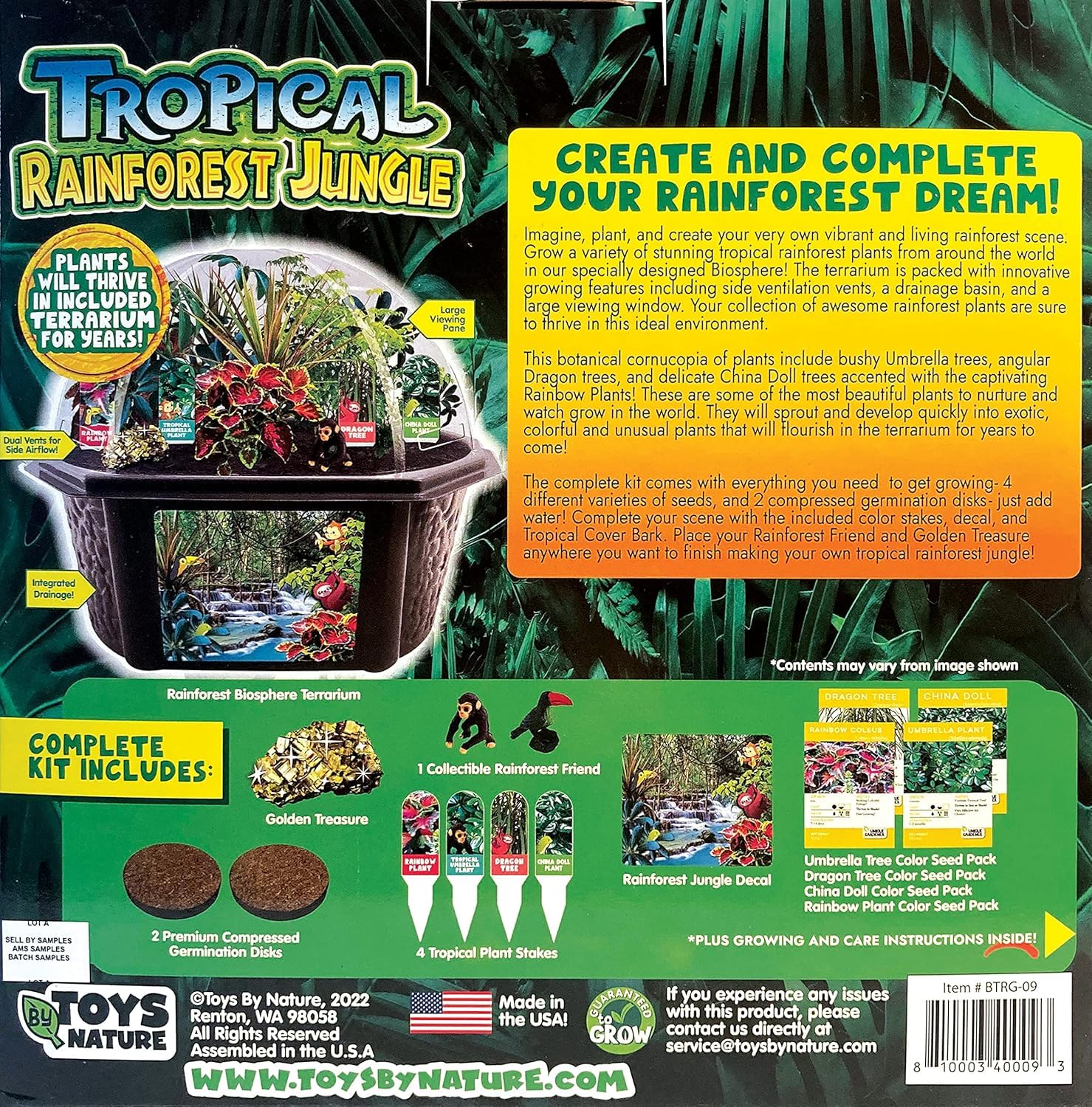 Toys by Biosphere Terrarium-Starter-Set mit komplettem Zubehör, um Ihren eigenen Dschungel zu erschaffen! Zimmerpflanzen für Heimausstellungen und Gärten (Tropischer Regenwald-Dschungel)